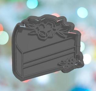Wedding Floral Cake slice Cookie Cutter