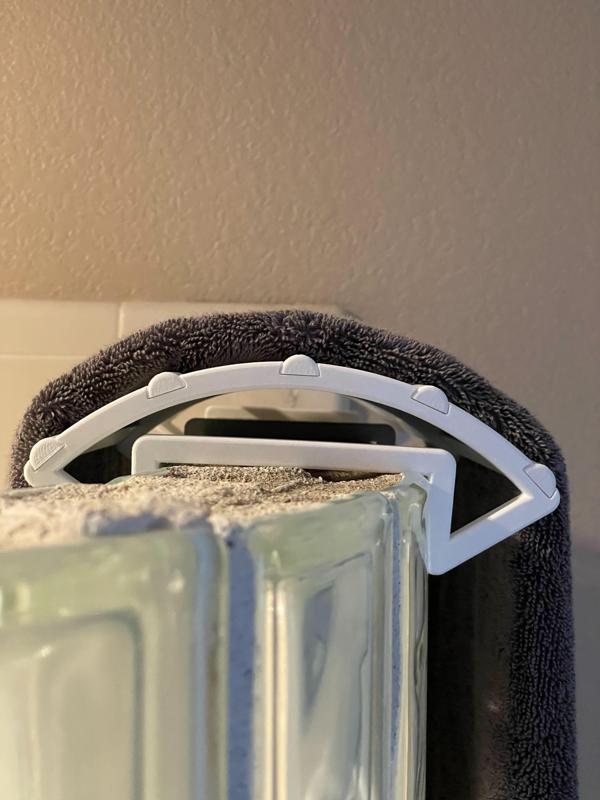Glass block towel drying rack