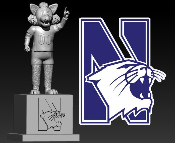 NCAA - Northwestern Wildcats football mascot statue - 3d Print