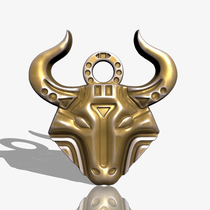Buffalo head pendant C M02