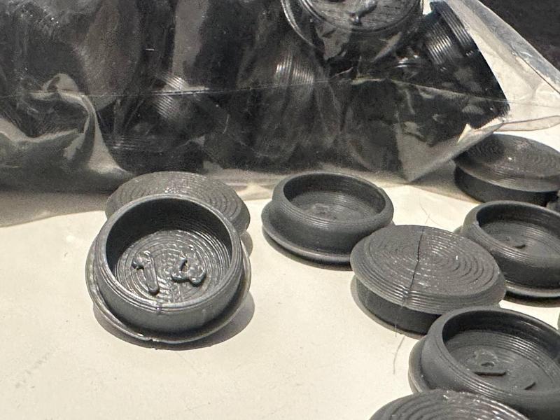 Jugger core caps with size text - protect the ends of your cores and padding (10-16mm inner core diameter)