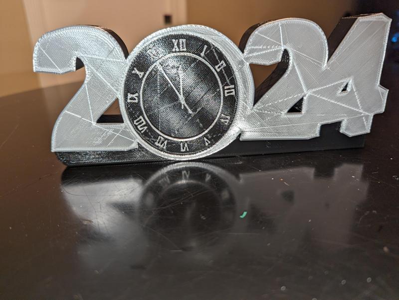 2024 New Years Decor with faux clock