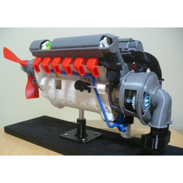 V-type 12-Cylinder Engine, Water-Cooled, Cutaway