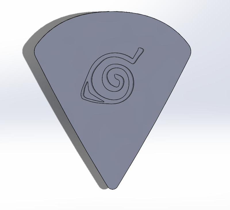Guitar Pick with the Naruto Leaf Symbol