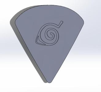 Guitar Pick with the Naruto Leaf Symbol