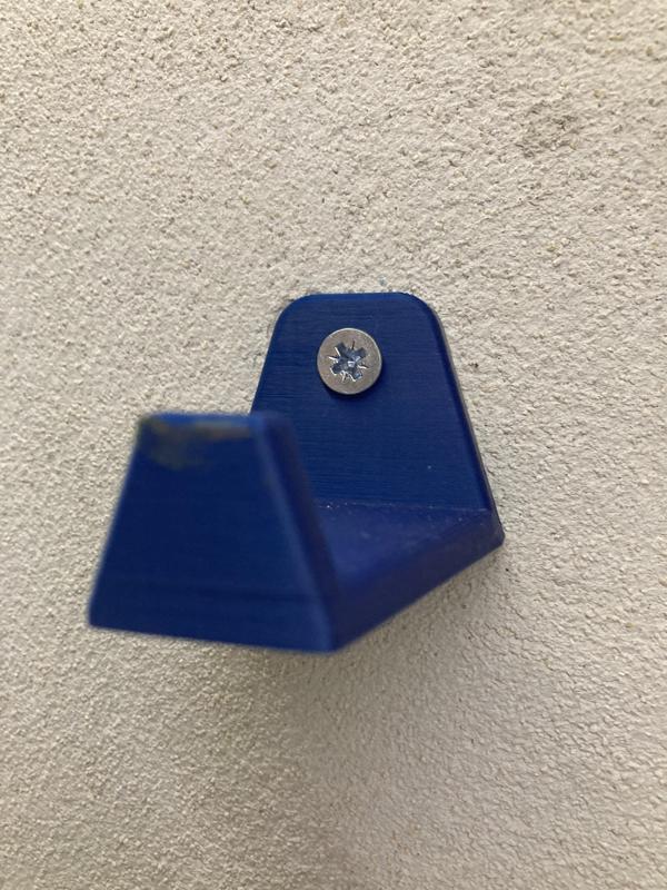 Bike helmet hook by JNev, but with a hole for a screw