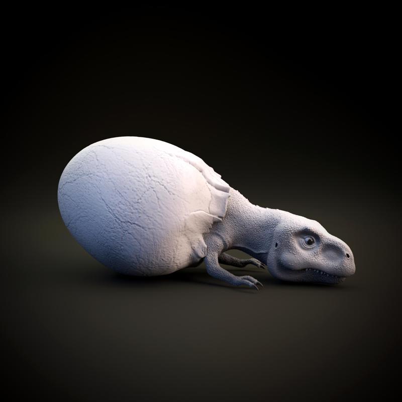 Tyrannosaurus Rex hatchling - baby dino - pre supported