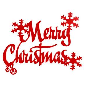 Merry Christmas Text 2d Wall Decor For Christmas Decoration