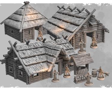 Viking Huts Set