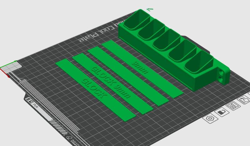 Glock Double Stack Wall Mounted Magazine Holder (5 Magazine Variant)