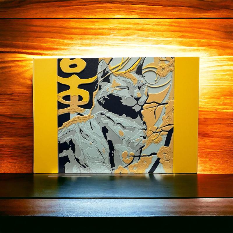 Japanese cat (Hueforge)