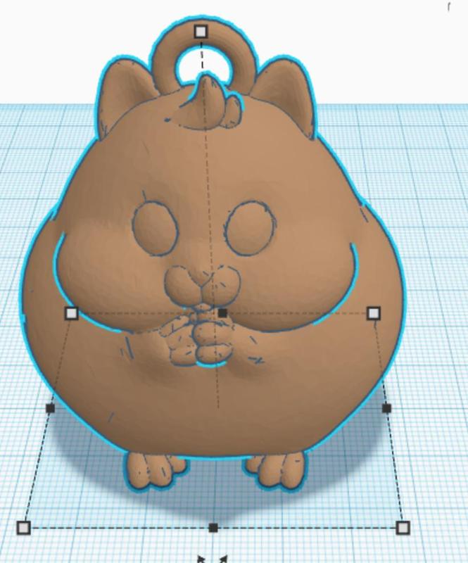 fat hamster keychain