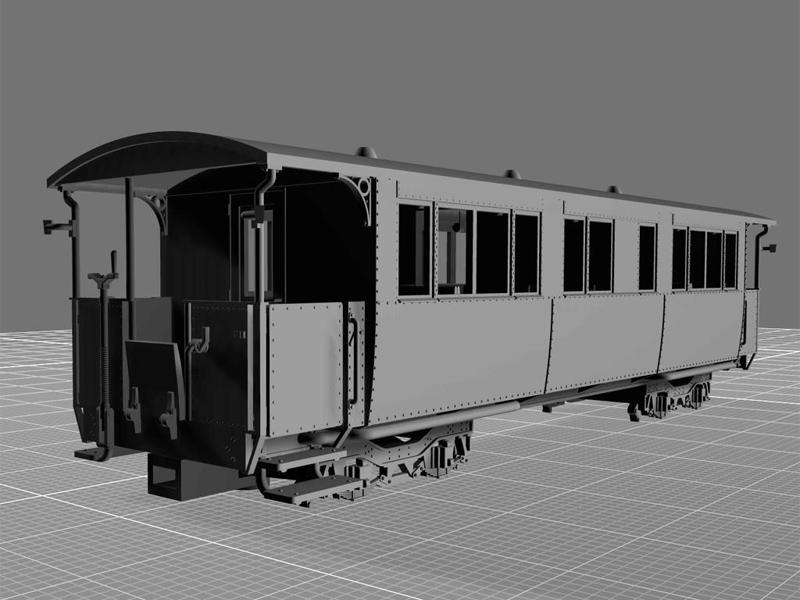 H0m - Passenger Cars 900-456 and 900-458 (1000 mm Narrow Gauge)