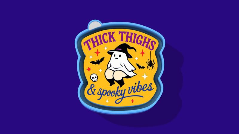 🖤👻 Thick Thighs & Spooky Vibes – Freshie, Keychain, Resin &