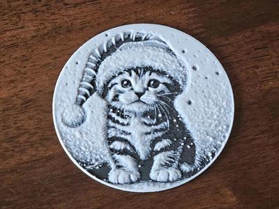 Christmas Kitten Coaster