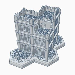 Gothic Ruined Building 12 with Hex Base GRHB012