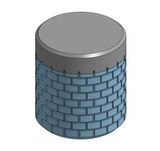 Threaded Container With Lid (Resizable) (Brick Texture)
