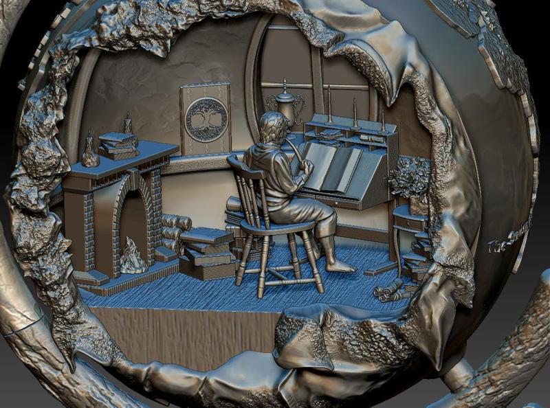 Globe The Lord of the Rings with a Hobbit hole