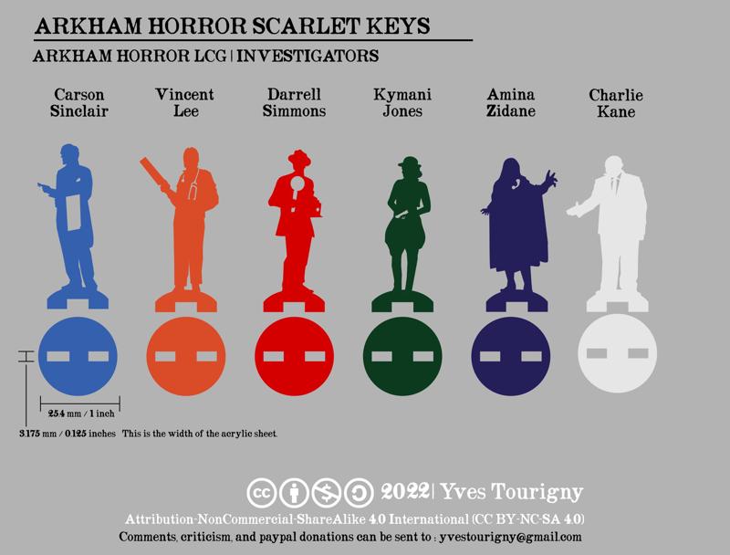 Arkham Horror LCG Investigator Standees (Scarlet Keys)