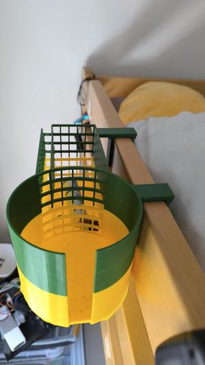 storage space attached to the bed