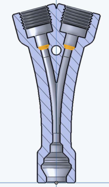 Bambu X1C Over-Engineered Y-Pipe Splitter with Inlet Side PC4-M10 Push-Fit slightly improved