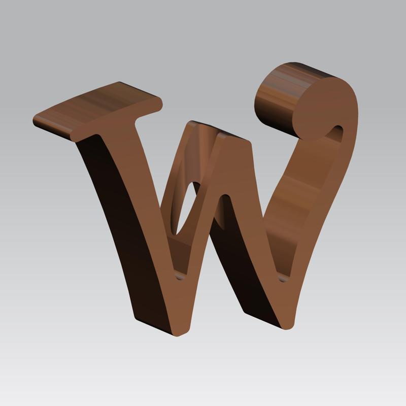 Straw topper letter W