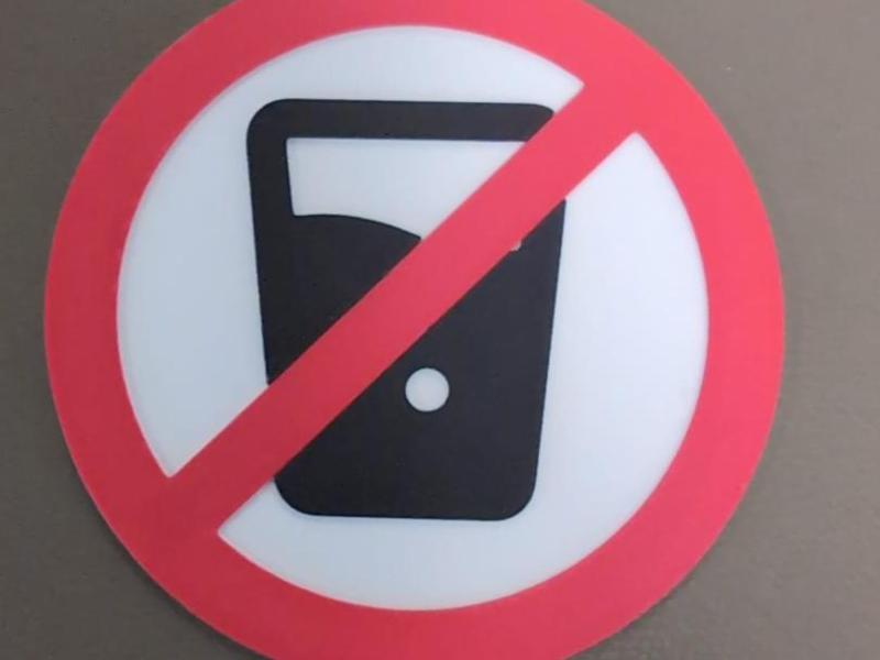 No Drinks sign