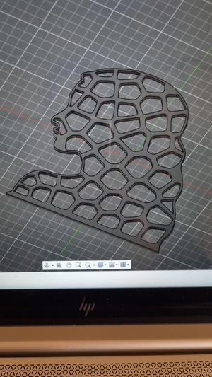 Sillhoutte woman voronoi