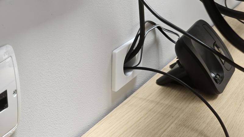 Cable entry in the wall.