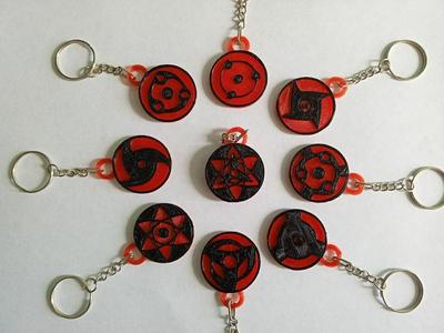 Collection of Naruto sharingan keychains