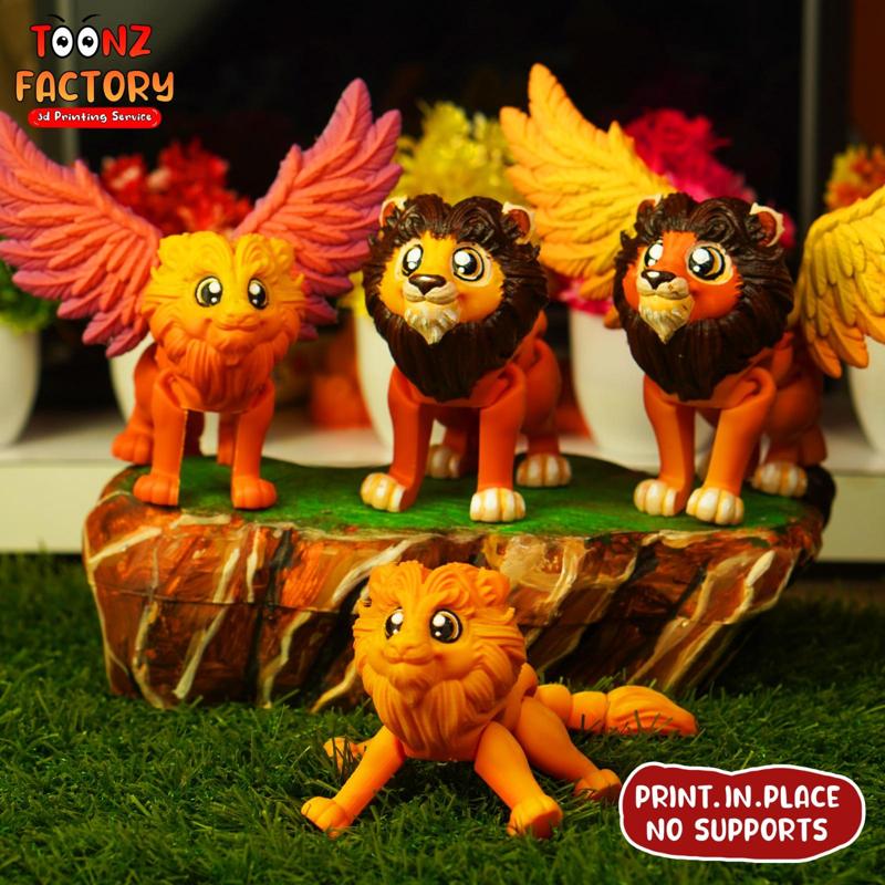 PRINT-IN-PLACE CUTE FLEXI LION ARTICULATED