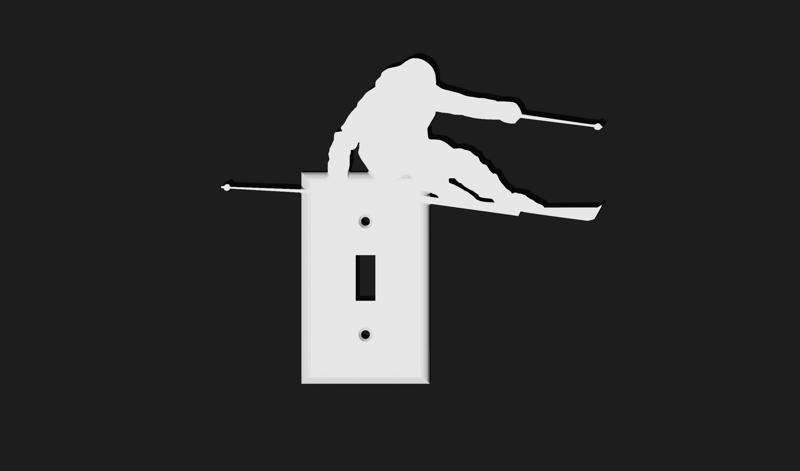 Skier Light Switch Plate