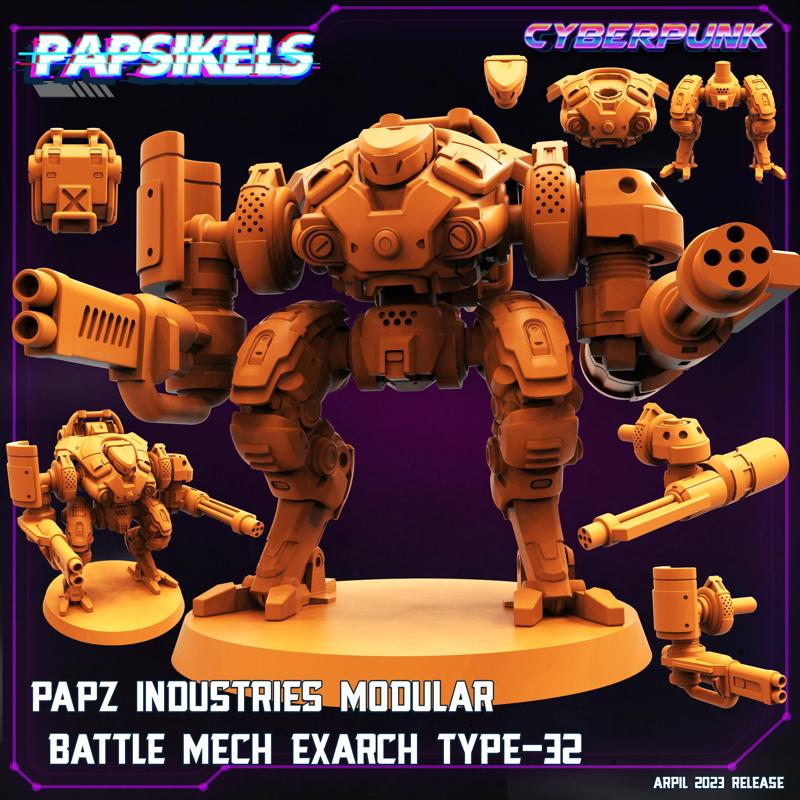 PAPZ INDUSTRIES MODULAR BATTLE MECH EXARCH TYPE 32