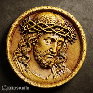 Jesus Relief for CNC Laser and 3D Print STL File and 4K Grayscale TIF