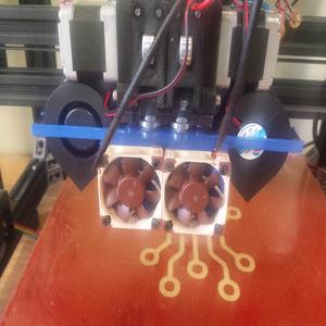 Makerfarm Pegasus dual extruder blower fan mount
