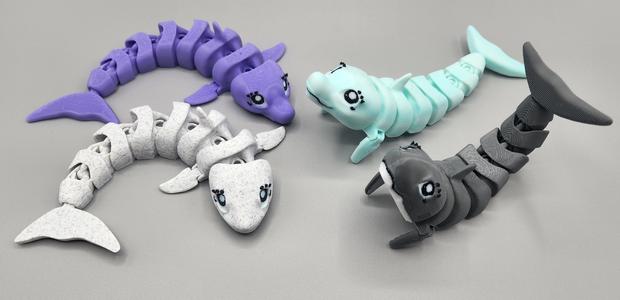 FLEXI FIDGET DESKTOP GUARDIAN - DOLPHIN & SHARK