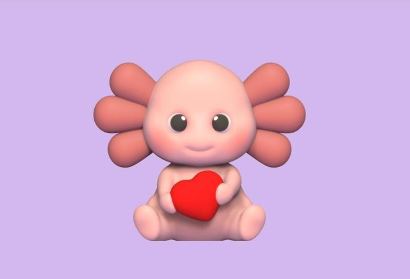 Axolotl With Heart