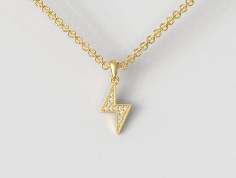 Diamond Thunderbolt Pendant