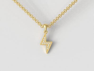 Diamond Thunderbolt Pendant