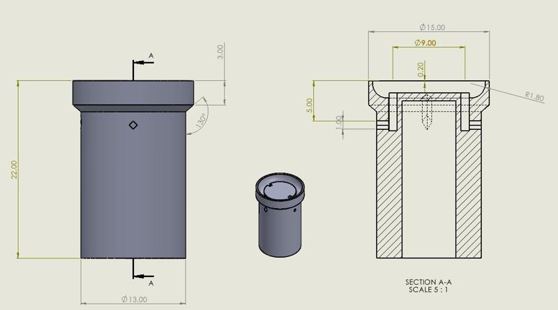 Nozzle tip for Spectroscopic Flow Cell