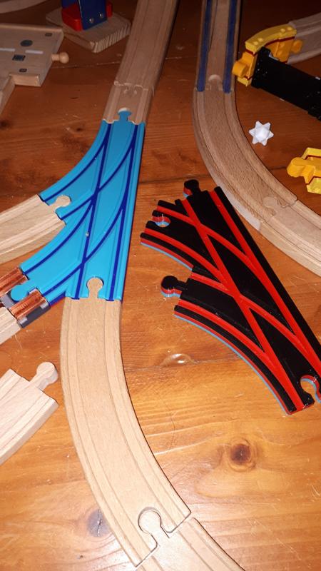 Wooden railway multiforks