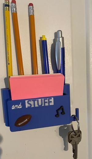 Magnetic Locker Pencil Holder, with Pocket and Key Holder