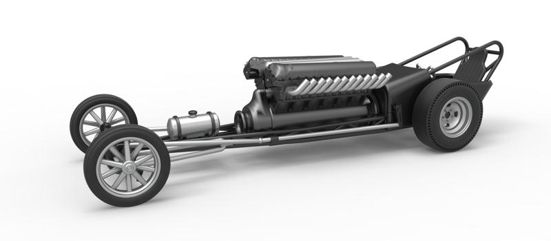 Front engine vintage dragster with V12 Scale 1:25