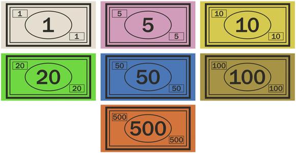 Monopoly style money