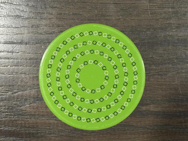 Spiral of circles optical illusion