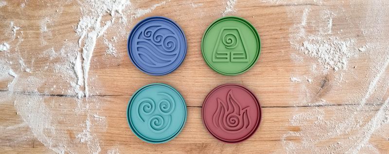 Elements pack cookie cutter from Avatar: Legend of Aang / Korra