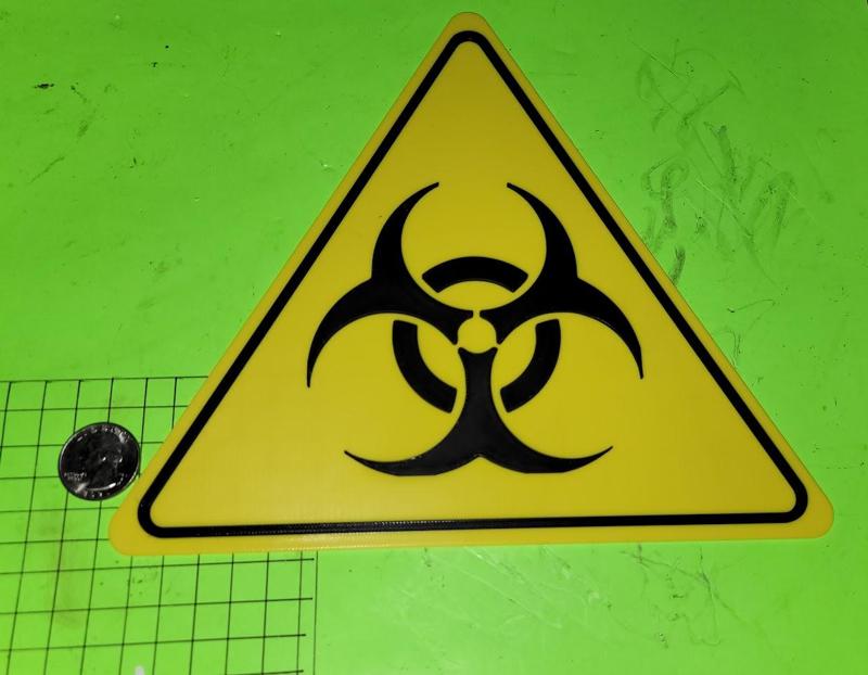 Easy multicolor print - Biohazard sign for your workshop, bathroom, bedroom, etc... door.