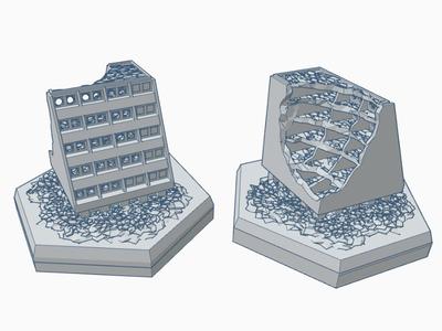 Sci-Fi Ruined Building 20 Hex Map Scale HMSSFR020