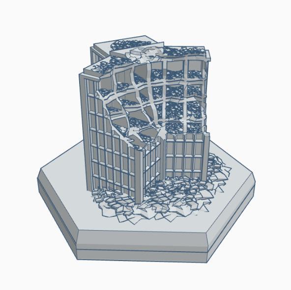 Sci-Fi Ruined Building 1 Hex Map Scale HMSSFR001
