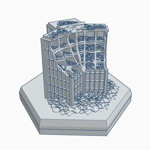 Sci-Fi Ruined Building 1 Hex Map Scale HMSSFR001